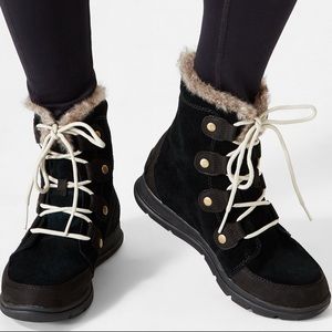 Sorel Women’s Explorer Joan black suede boots size 10 like new